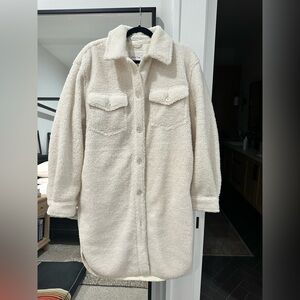 Wilfred Cream Sherpa Longline Shacket